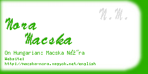 nora macska business card